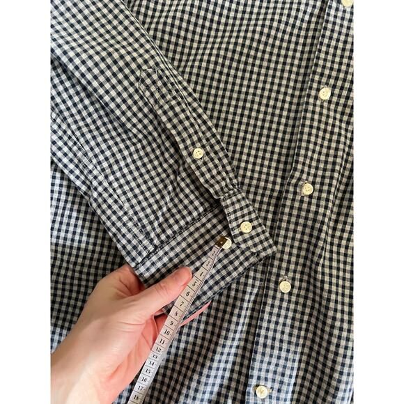 Barbour Men's XL Button Down Shirt Tailored Fit Long Sleeve Checker Gray Pocket - Picture 8 of 16